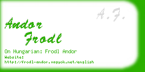 andor frodl business card